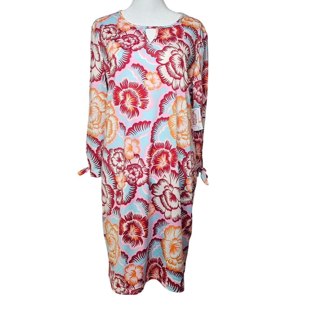 Stella Parker Beautiful Begonias UPF 50 Sun Protection Dress NWT Size M